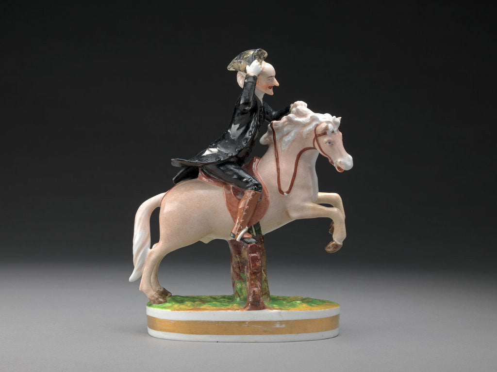 Detail of Ceramic Dr. Syntax: On a Horse, Jumping a Gate by Anonymous