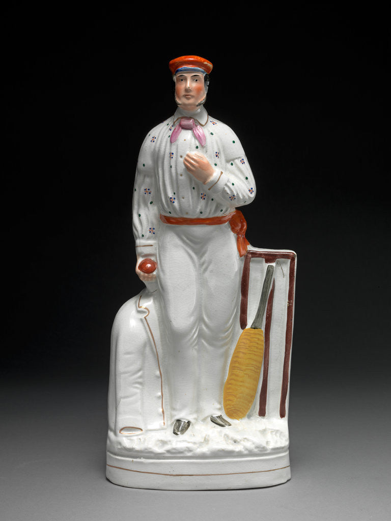 Detail of Ceramic, Cricketers - a pair by Anonymous