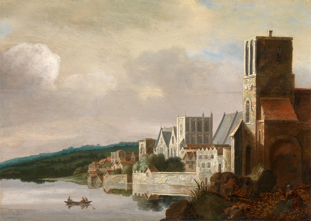 Detail of The Thames at Westminster, London by De Jongh