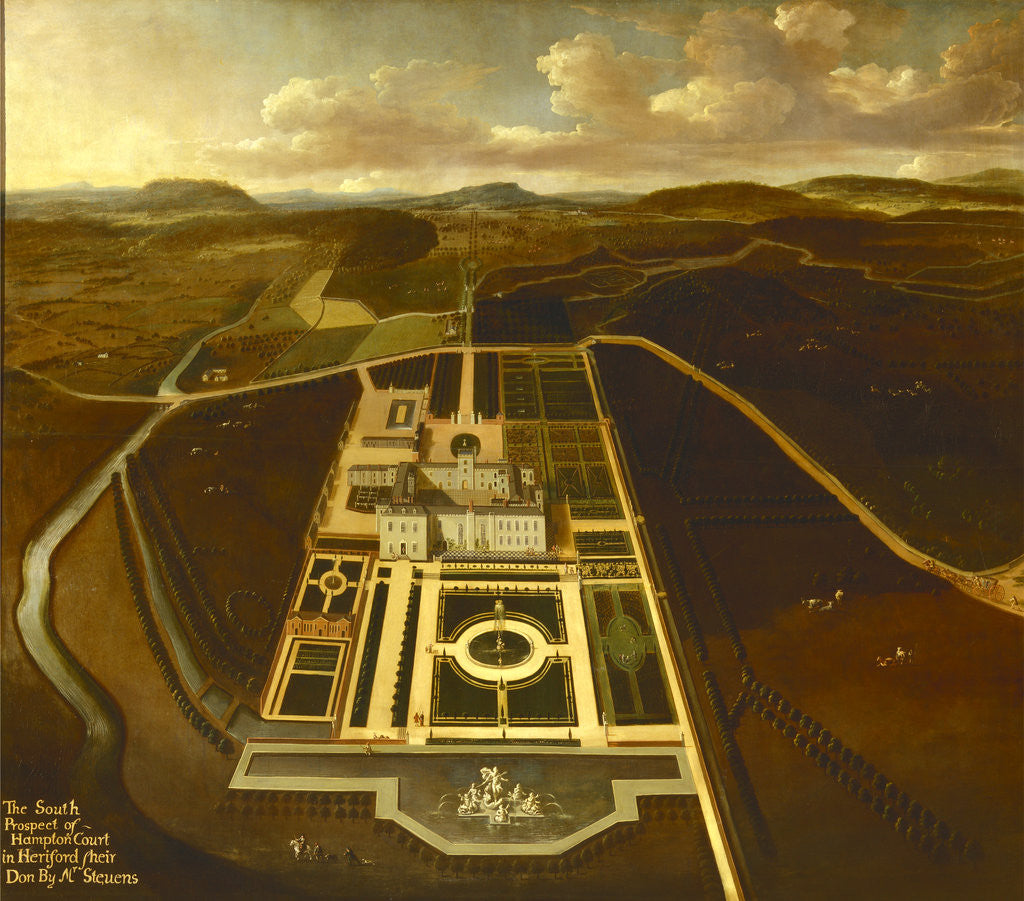 Detail of South Prospect of Hampton Court, Herefordshire by John Stevens