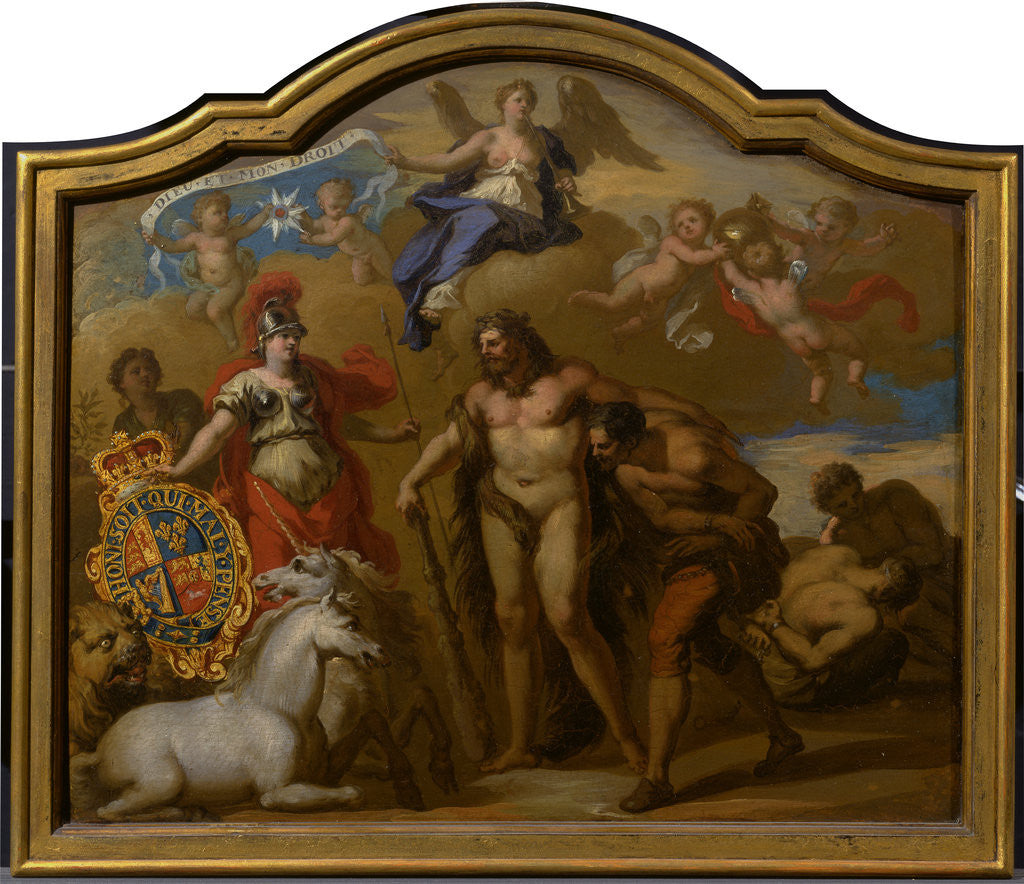 Detail of Allegory of the Power of Great Britain by Land, design for a decorative panel for George I's ceremonial coach by Sir James Thornhill