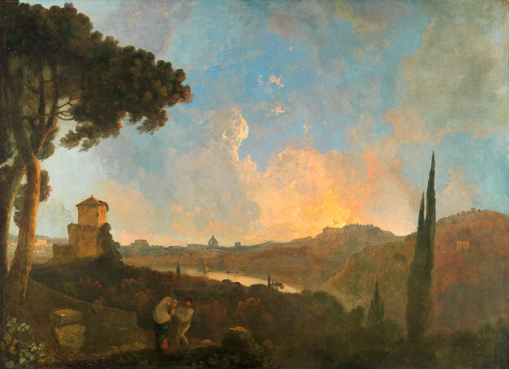 Detail of A View of the Tiber with Rome in the Distance by Richard Wilson