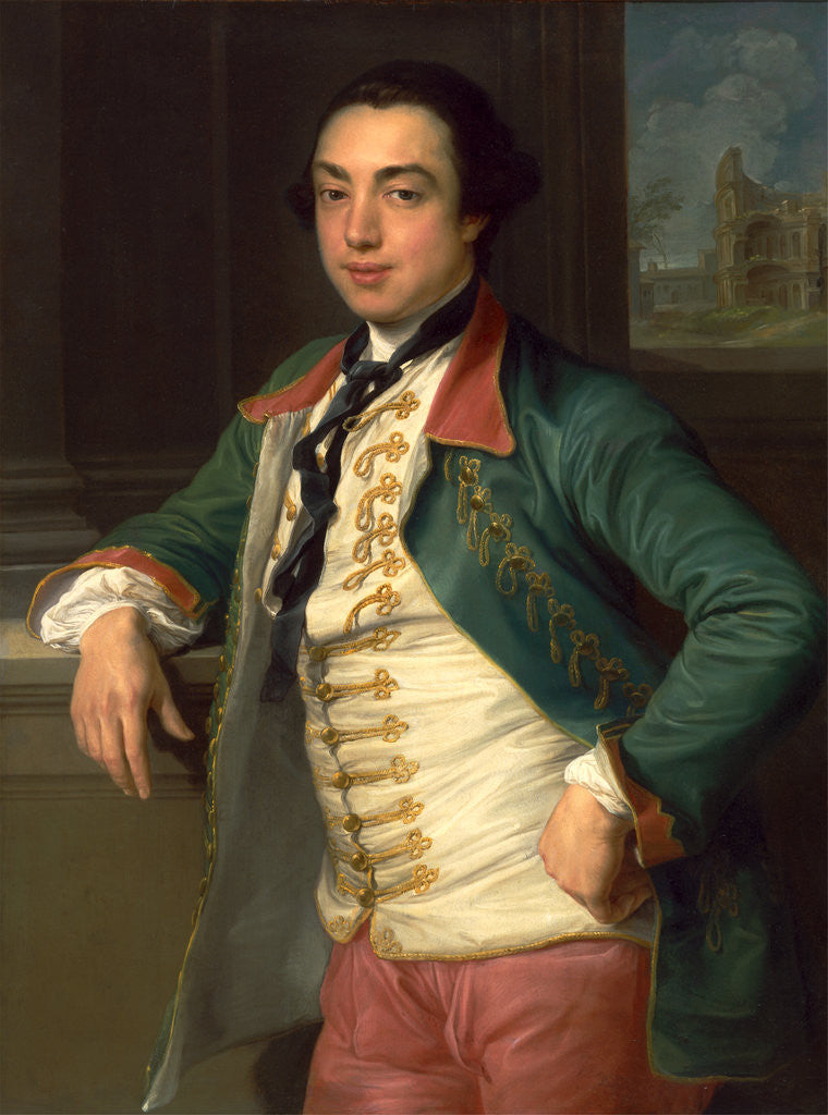Detail of James Caulfeild, 4th Viscount Charlemont by Pompeo Batoni