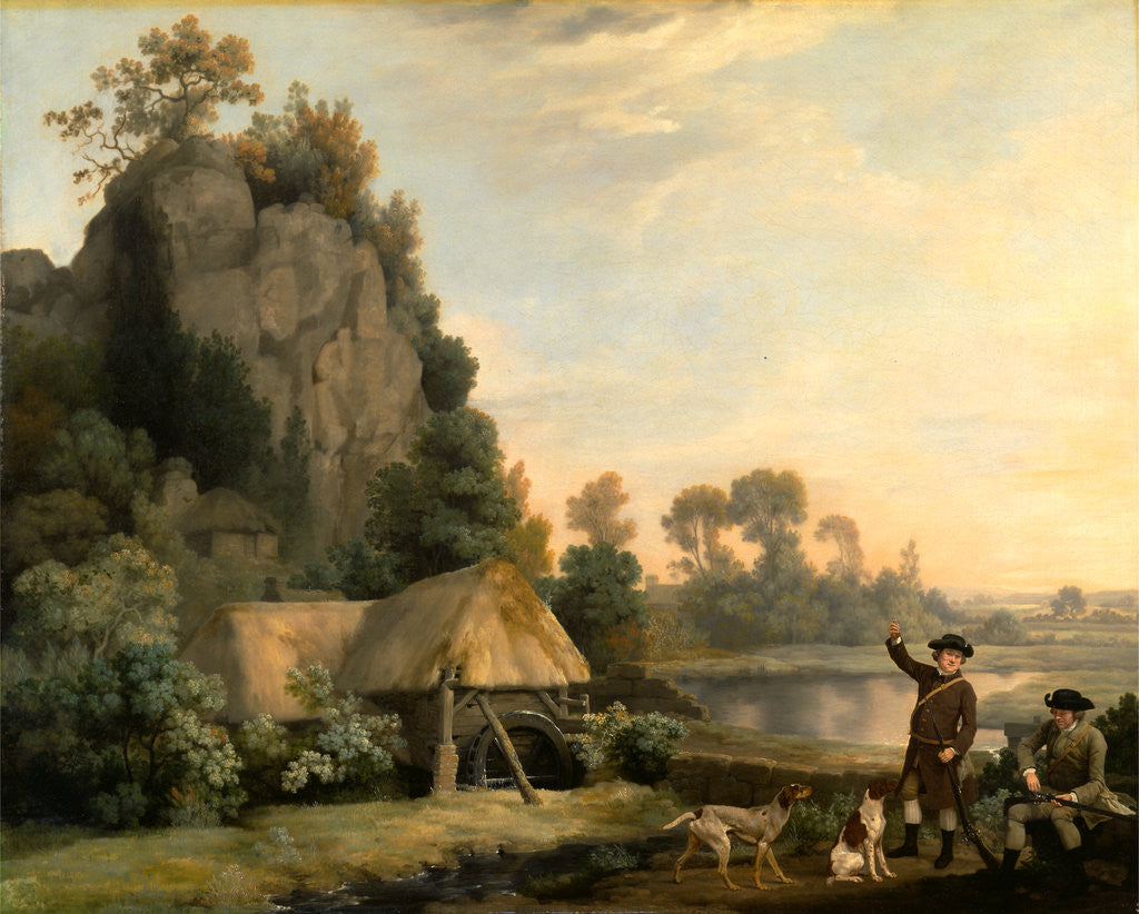 Detail of Two Gentlemen Going a Shooting, with a View of Creswell Crags, Taken on the Spot by George Stubbs