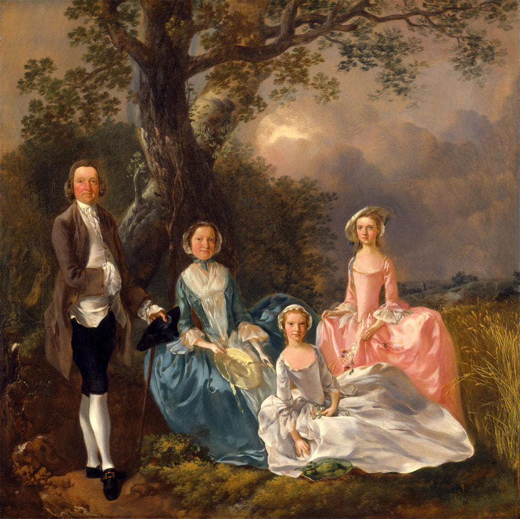 Detail of The Gravenor Family John and Ann Gravenor, with their daughters by Thomas Gainsborough
