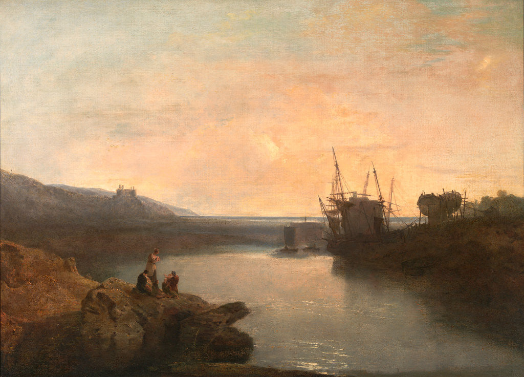 Detail of Harlech Castle, from Tygwyn Ferry, Summer's Evening Twilight by Joseph Mallord William Turner