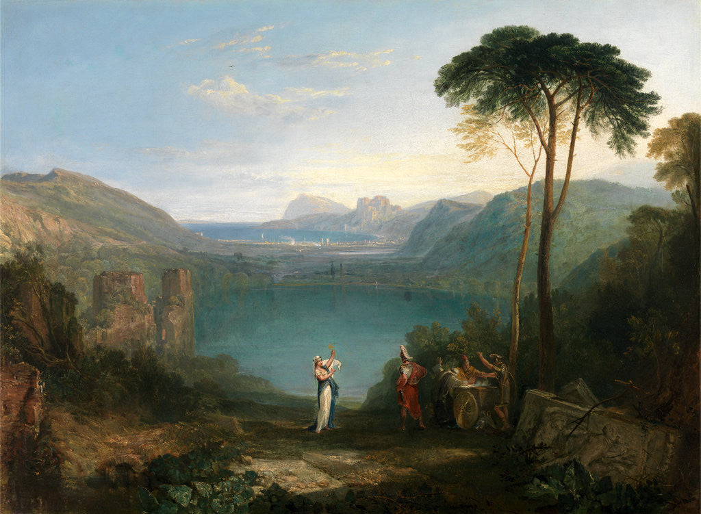 Detail of Lake Avernus: Aeneas and the Cumaean Sybil by Joseph Mallord William Turner