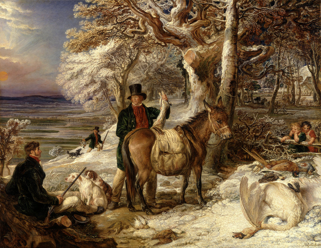 Detail of The Day's Sport Winter Landscape with Sportsmen returning from Shooting by James Ward