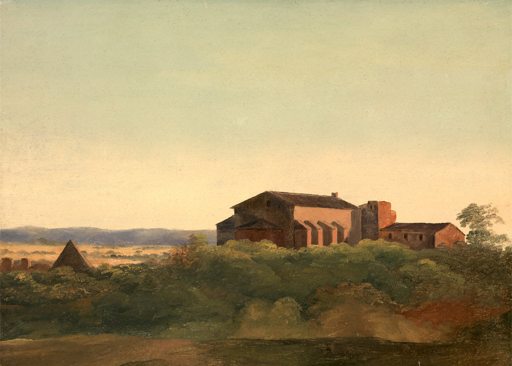 Detail of A View of the Church of S. Sabina and the Pyramid of Cestius, Rome by Charles Lock Eastlake