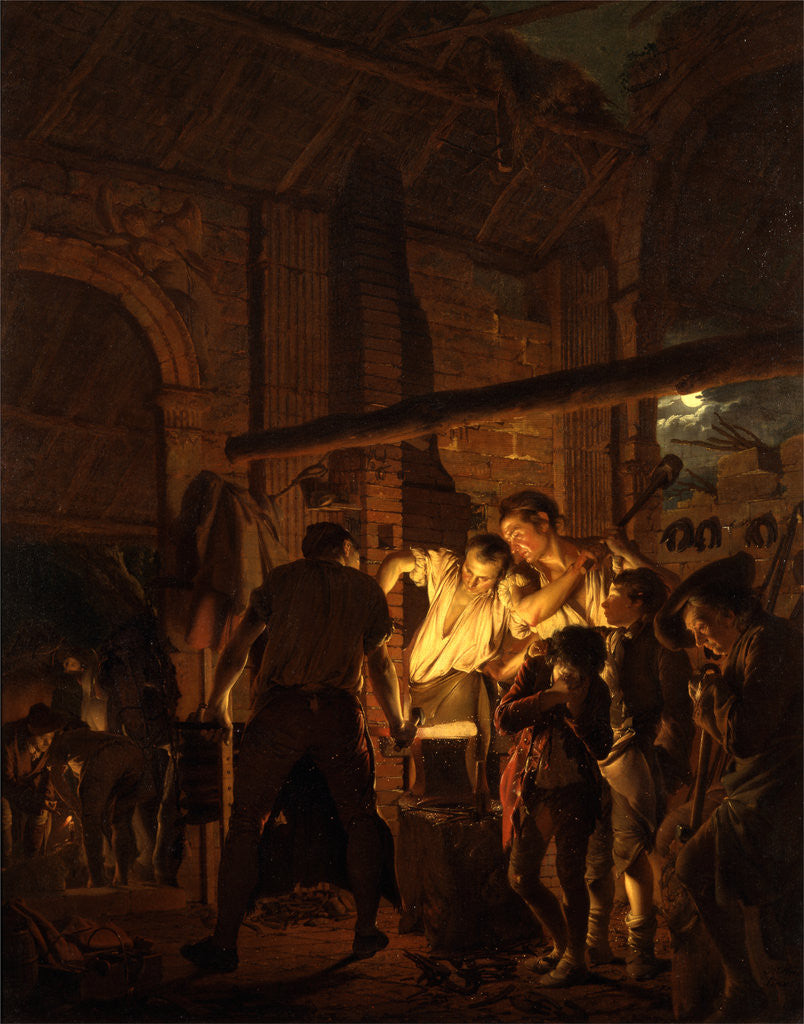 Detail of The Blacksmith's Shop by Joseph Wright of Derby