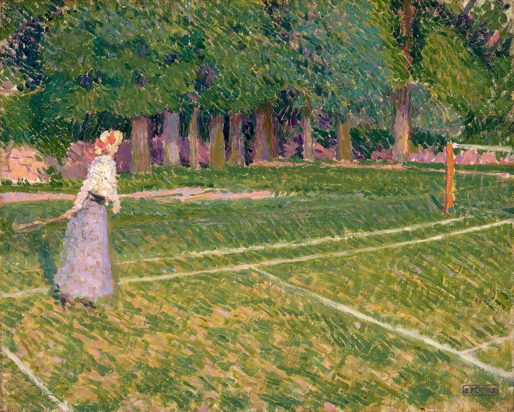 Detail of Tennis at Hertingfordbury by Spencer Frederick Gore
