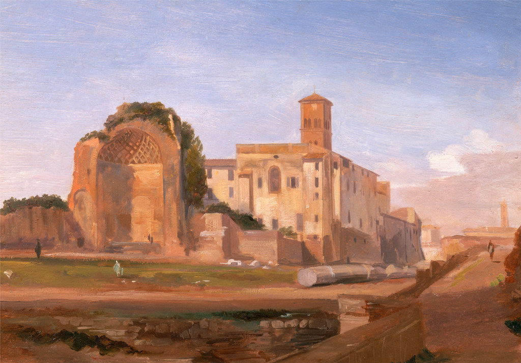 Detail of Temple of Venus and Rome, Rome by Edward Lear