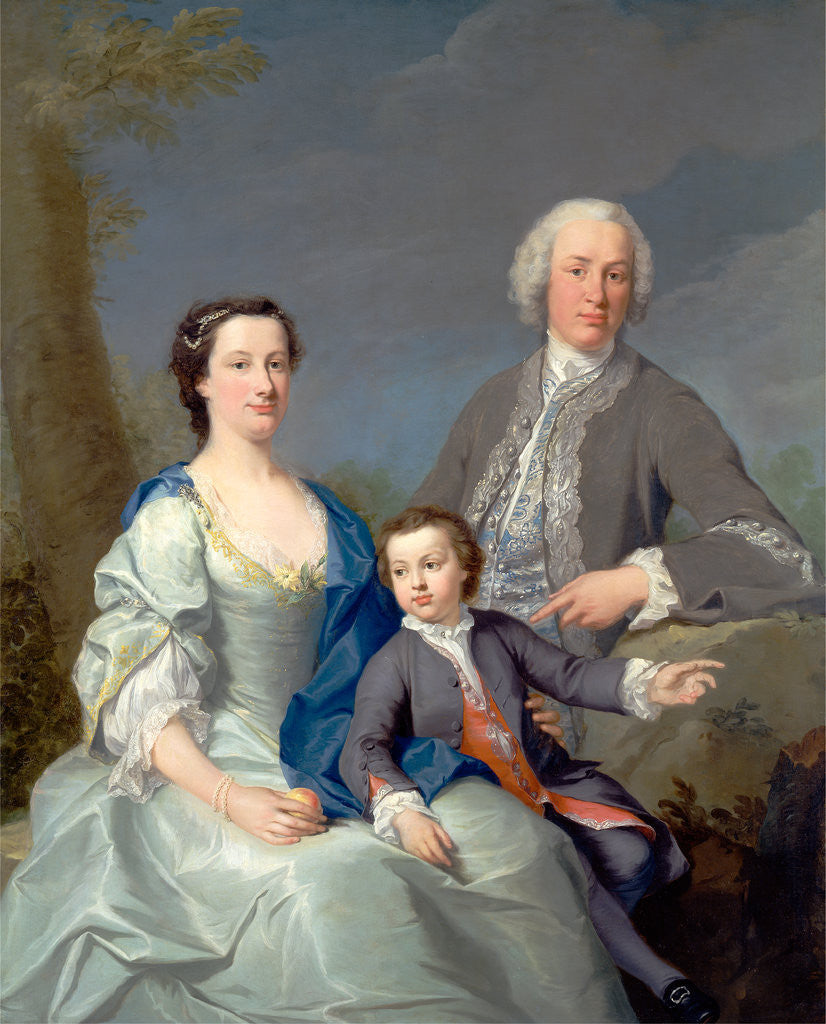 Detail of Sir Robert and Lady Smyth with Their Son, Hervey by Andrea Soldi