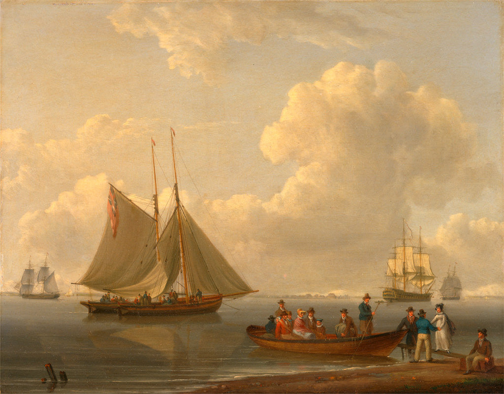 Detail of A Wherry Taking Passengers out to Two Anchored Packets by William Anderson