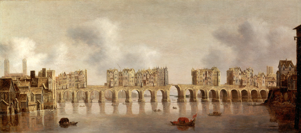 Detail of View of London Bridge by De Jongh