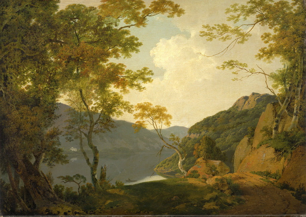 Detail of Lake Scene by Joseph Wright of Derby