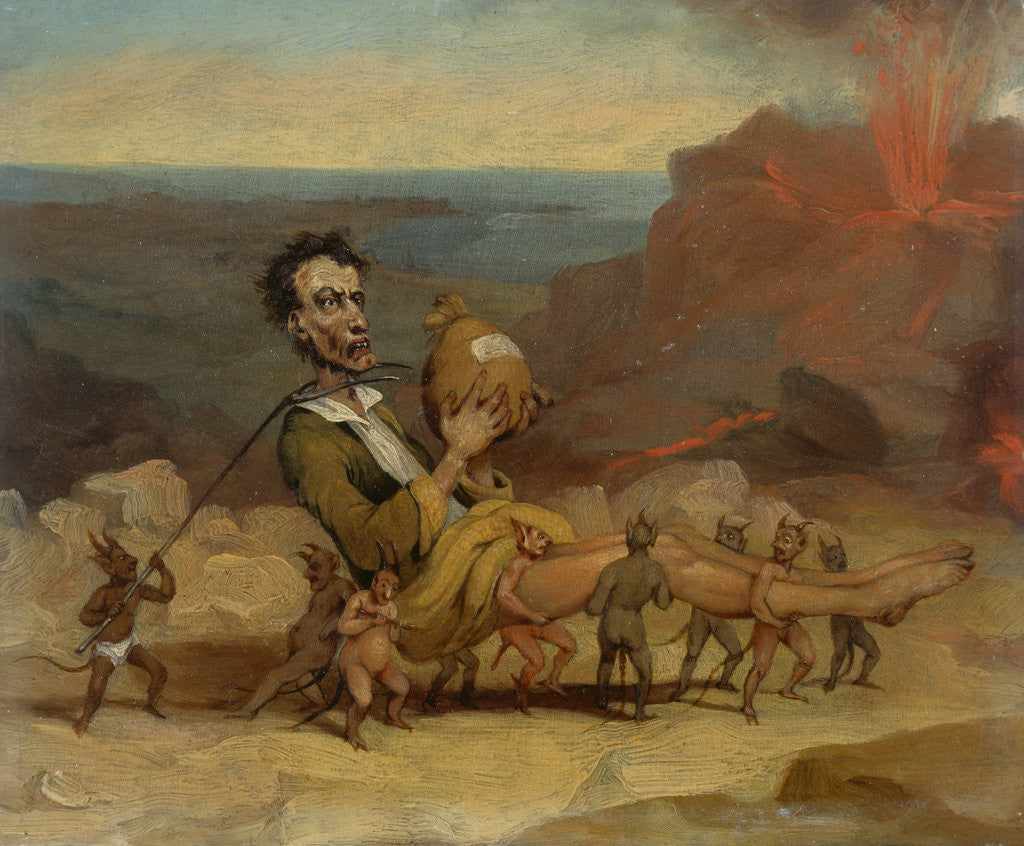 Detail of A Caricature of Edward Bulwer Lytton by Hablot Knight Browne 'Phiz'