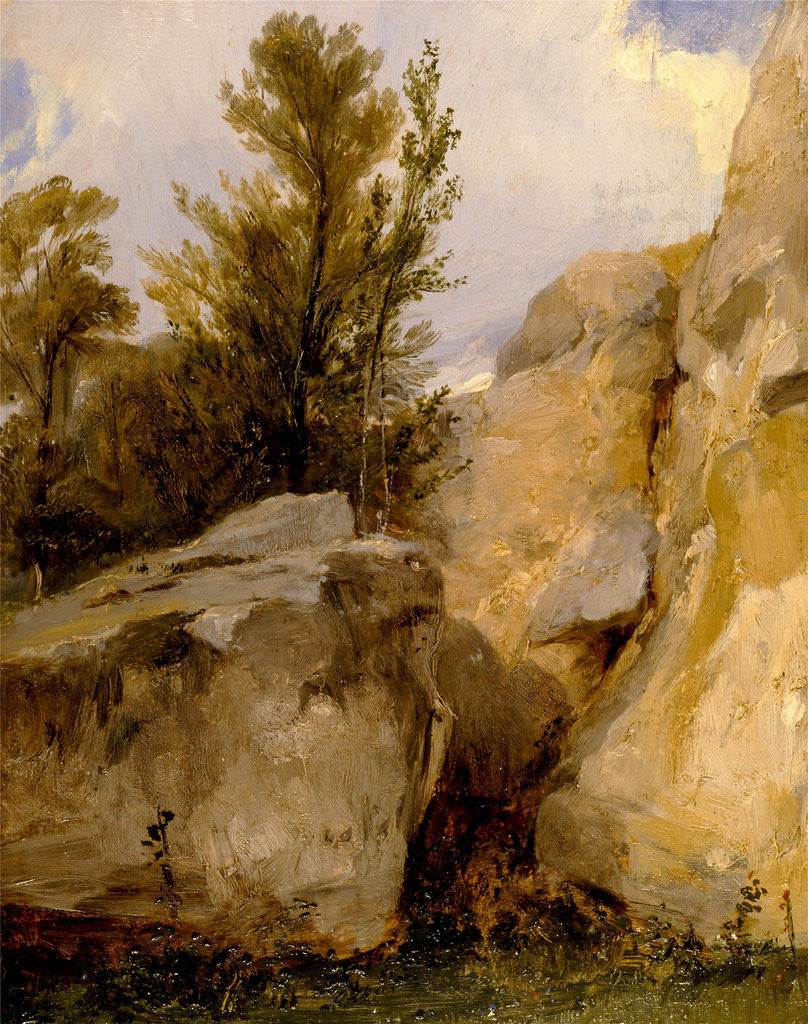 Detail of In the Forest of Fontainebleau by Richard Parkes Bonington