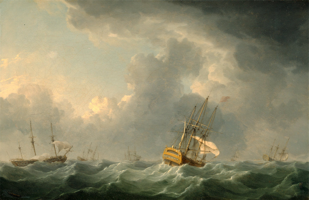 Detail of English Ships Running before a Gale by Charles Brooking