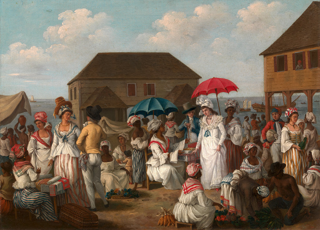 Detail of Linen Market, Dominica Linen Day, Roseau, Dominica - A Market Scene, c.1780 by Agostino Brunias