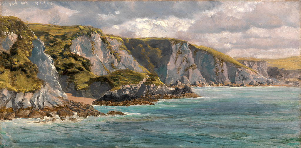 Detail of On the Welsh Coast Seascape by John Brett