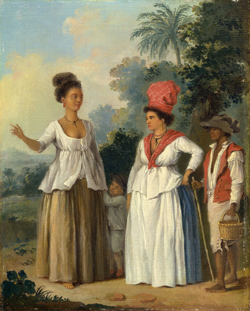Detail of West Indian Women of Color, with a Child and Black Servant by Agostino Brunias