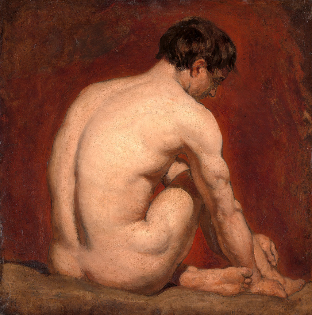 Detail of Male Nude, Kneeling, from the Back by William Etty