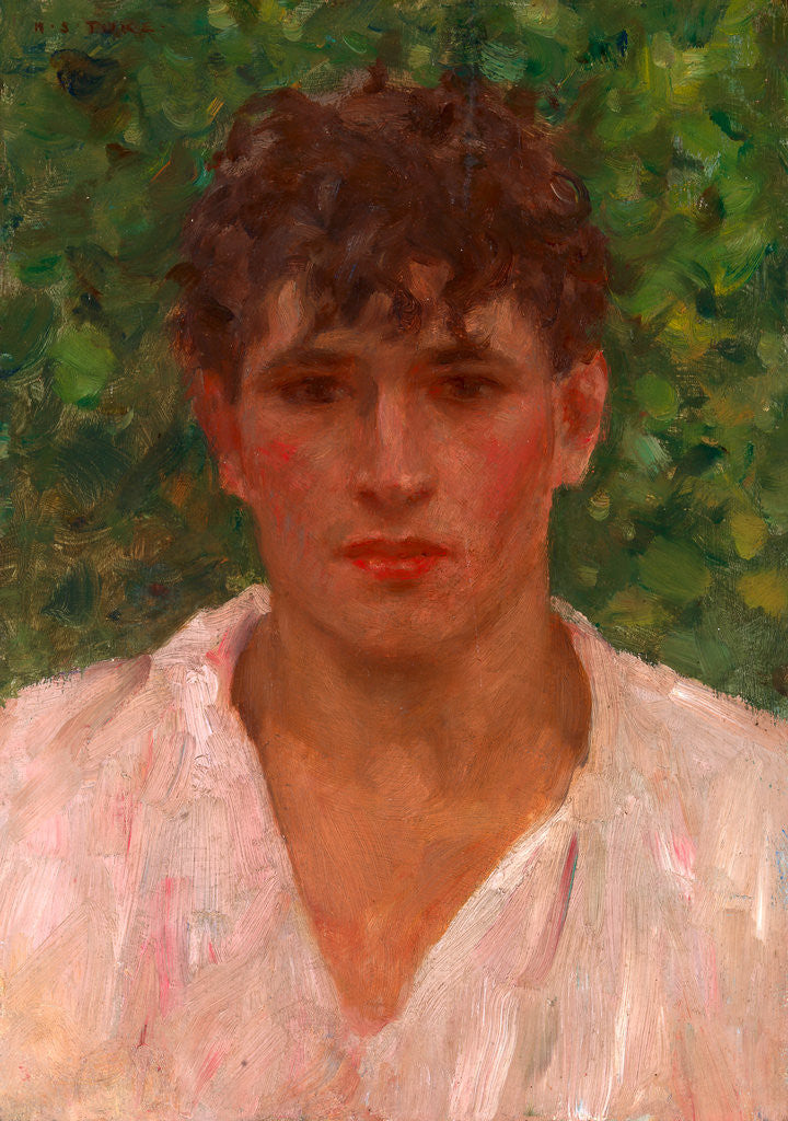 Detail of Portrait of a Young Man with Open Collar by Henry Scott Tuke