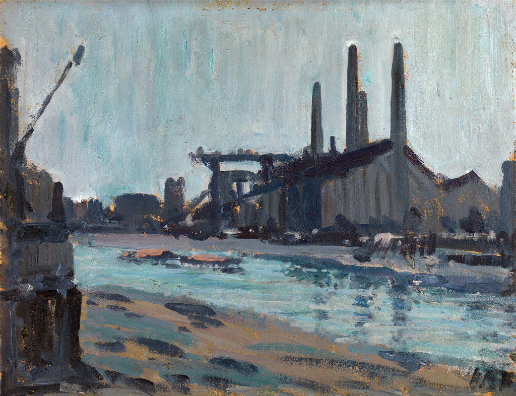 Detail of Landscape with Industrial Buildings by a River by Hercules Brabazon Brabazon