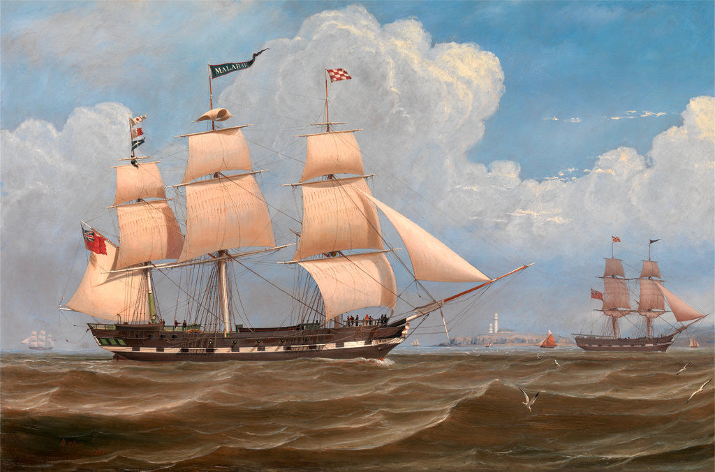 Detail of The English Merchant Ship 'Malabar' by William Clark