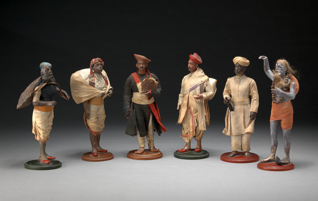 Detail of Indian Trades and Occupations A Group of Six Bengali Plaster Figures by Anonymous