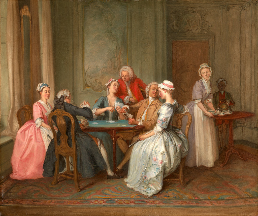 Detail of A Game of Quadrille by Hubert-François Gravelot