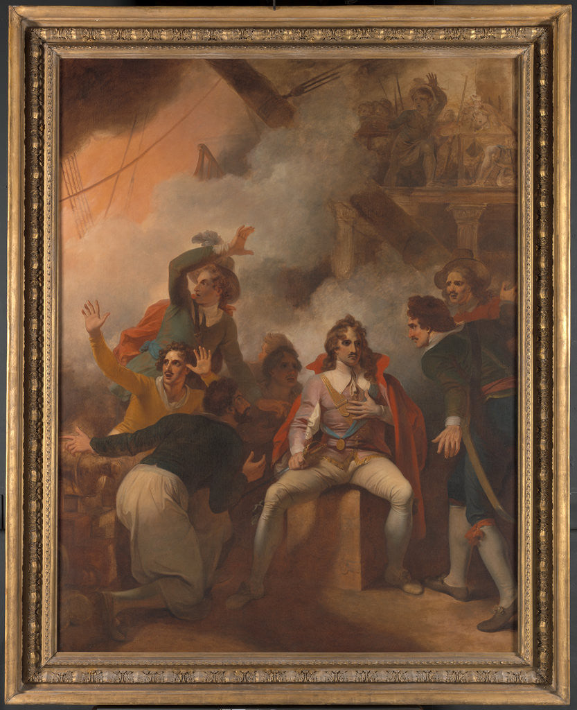 Detail of The Earl of Sandwich Refusing to Abandon His Ship During the Battle of Solebay by Robert Smirke