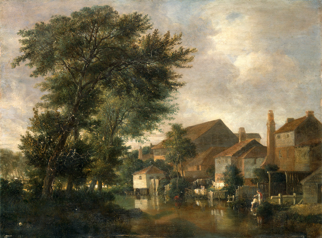 Detail of The River Wensum, Norwich The Wensum at Thorpe: Boys Bathing Bathing Scene The Wensum, Norwich by John Crome