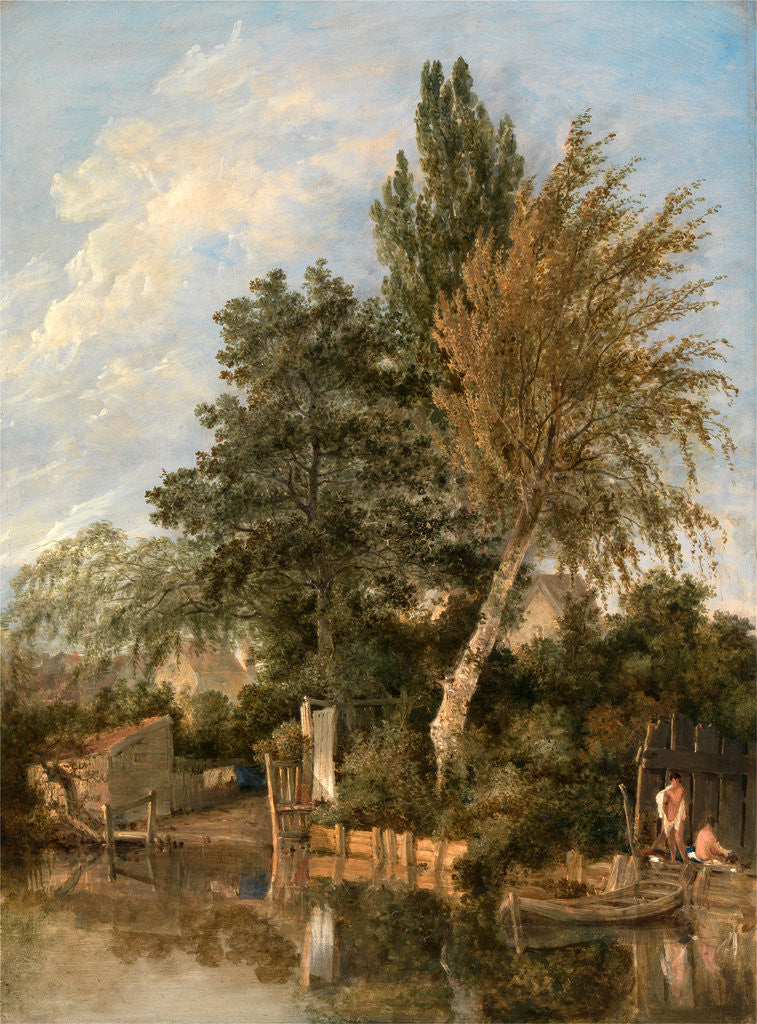 Detail of Boys Bathing on the River Wensum, Norwich A River Scene with Boys Bathing View on the Wesum at Thorpe by John Crome