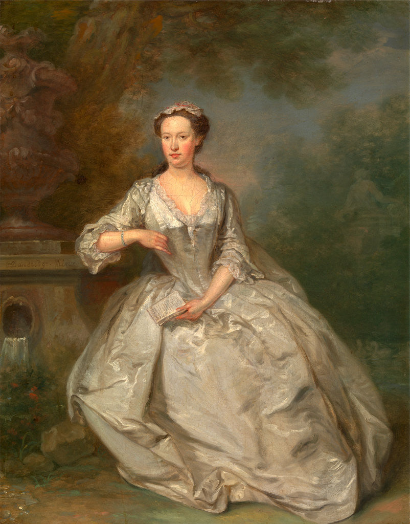 Detail of A Lady with a Book Portrait of a Lady by Bartholomew Dandridge