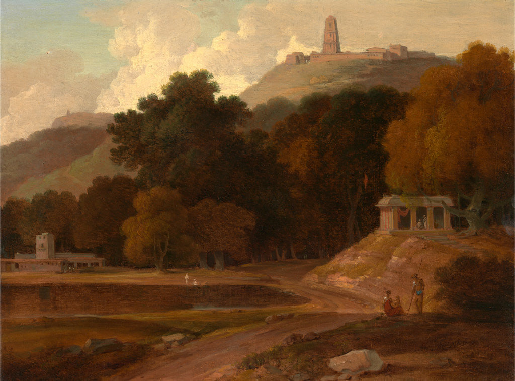 Detail of Hilly Landscape in India by Thomas Daniell