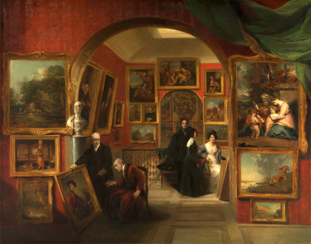 Detail of The Interior of the British Institution Gallery by John Scarlett Davis