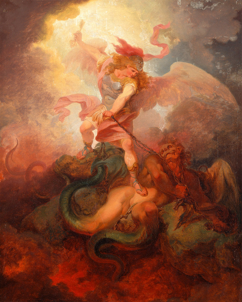 Detail of The Angel Binding Satan by Philippe-Jacques de Loutherbourg