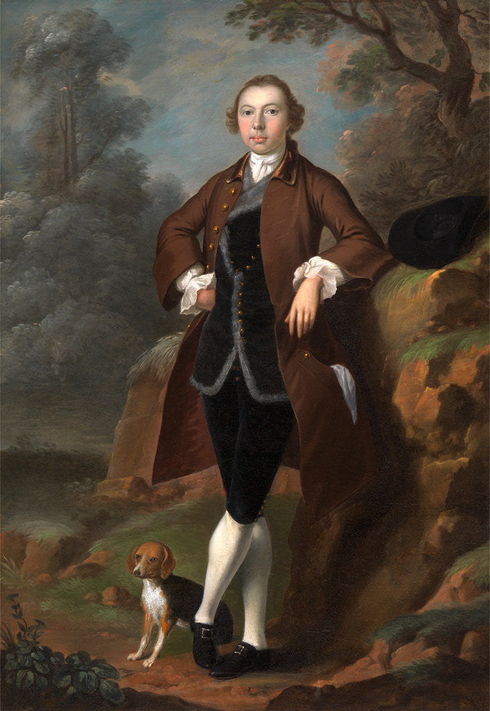 Detail of William Farington of Shawe Hall, Lancashire Robert Vernon Atherton and his Dog by Arthur Devis