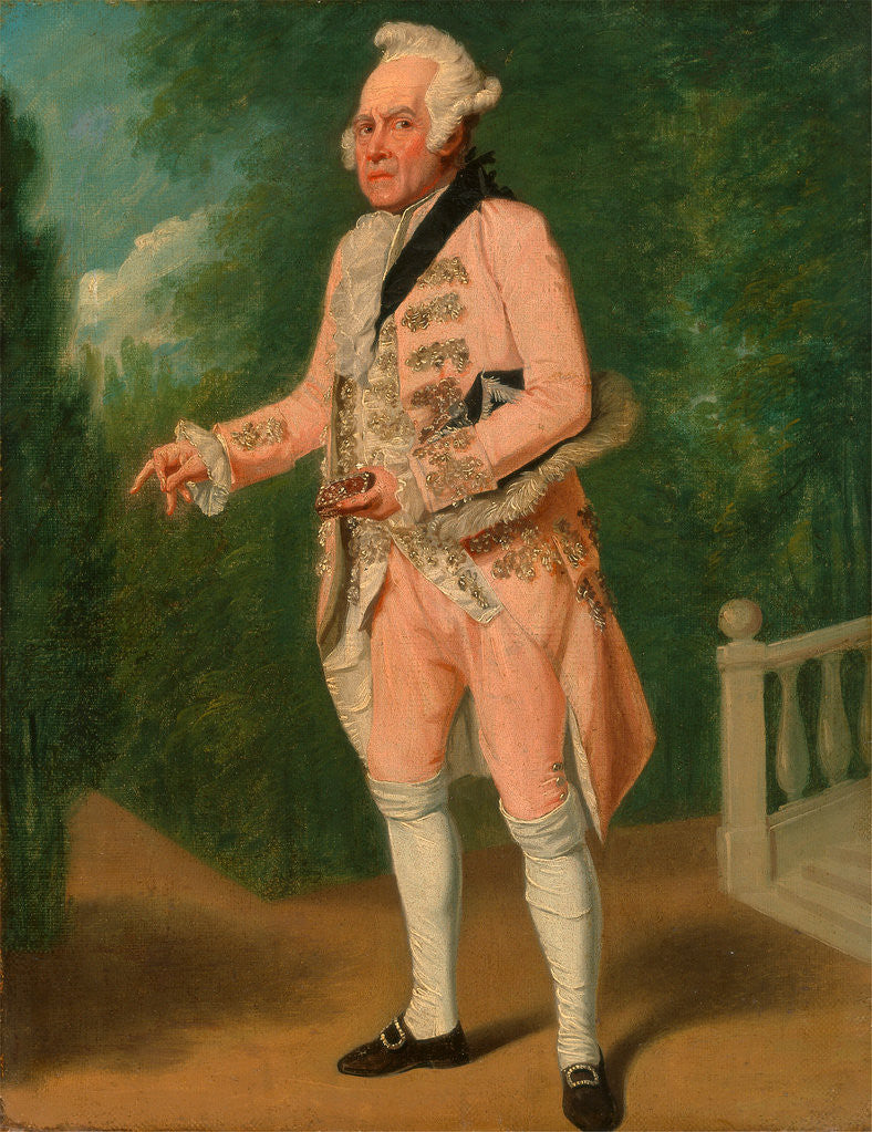 Detail of Thomas King as Lord Ogleby in 'The Clandestine Marriage' by Samuel de Wilde