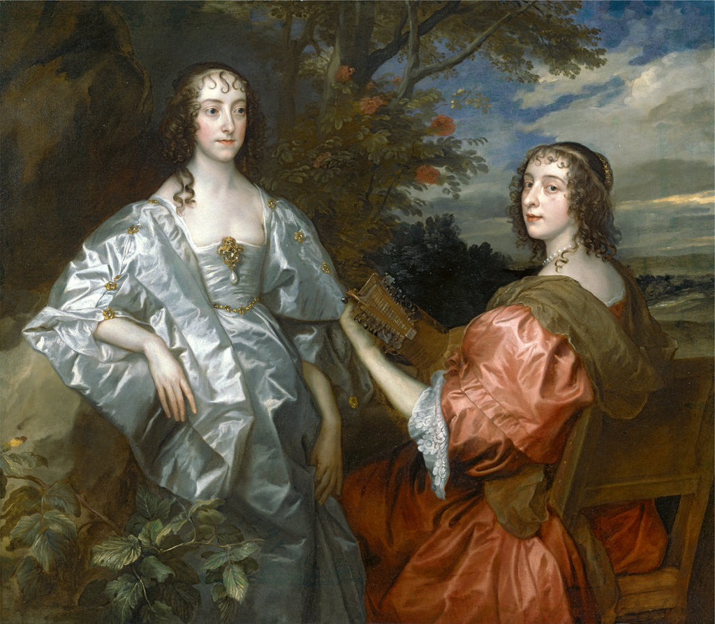 Detail of Katherine, Countess of Chesterfield, and Lucy, Countess of Huntingdon by Anthony Van Dyck