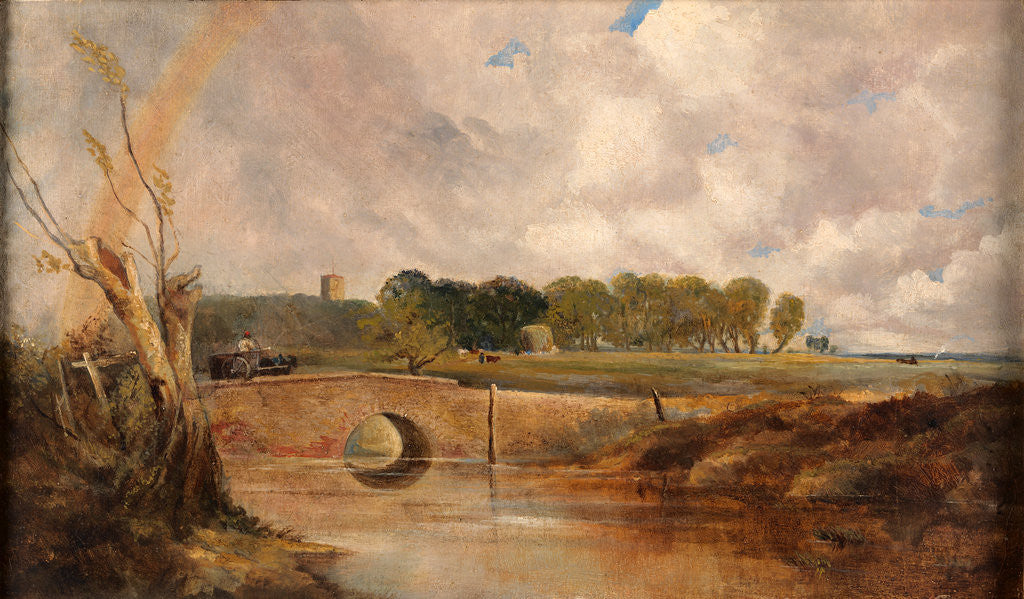 Detail of A Rainbow - View of the Stour by Lionel Constable