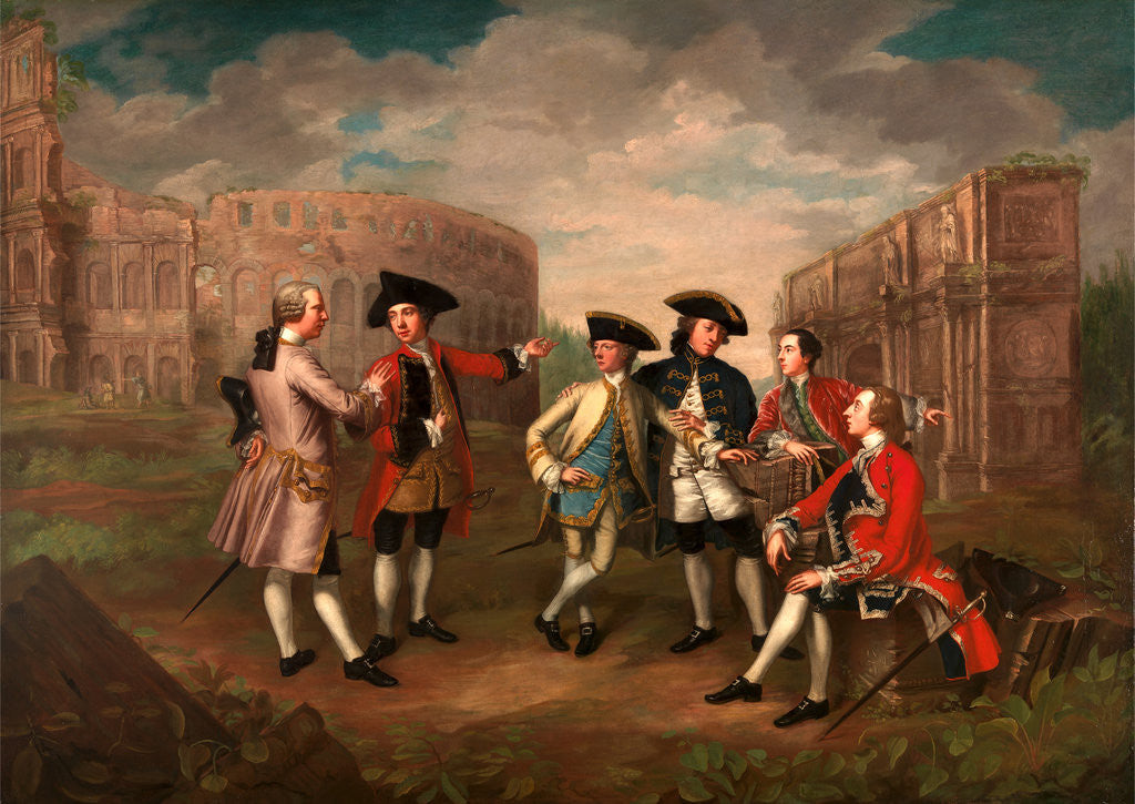 Detail of British Gentlemen in Rome Connoisseurs in Rome British Mi'Lords in Rome by Katharine Read