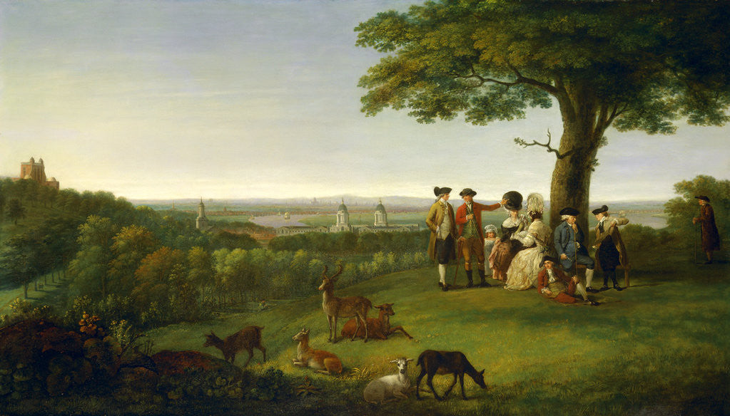 Detail of One Tree Hill, Greenwich, with London in the Distance by John Feary