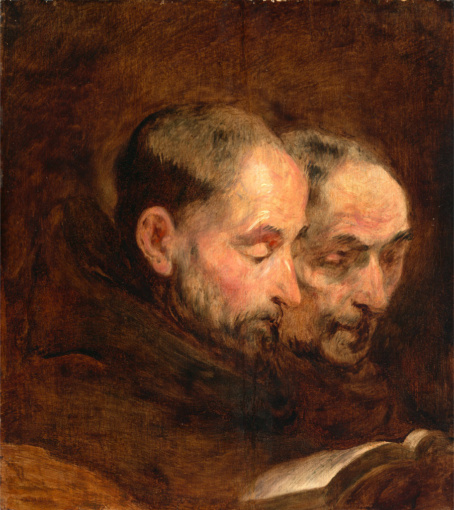 Detail of A Copy after a Painting Traditionally Attributed to Van Dyck of Two Monks Reading by Thomas Gainsborough
