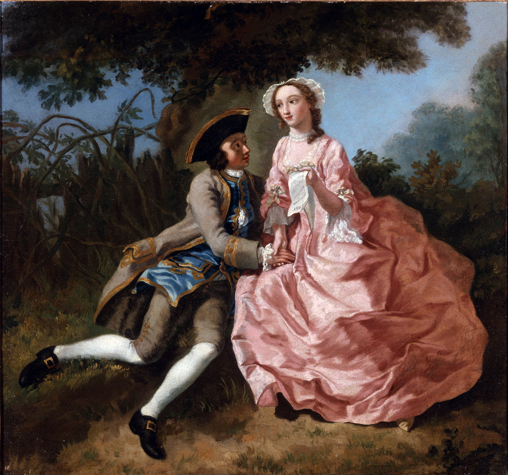 Detail of Lovers in a landscape by Pieter Jan van Reysschoot