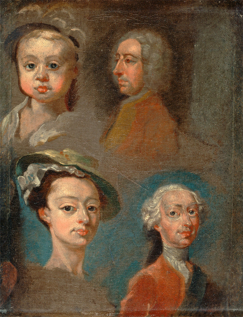 Detail of Studies of Heads by William Hogarth