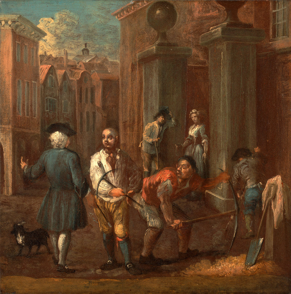 Detail of Sign for a paviour by William Hogarth