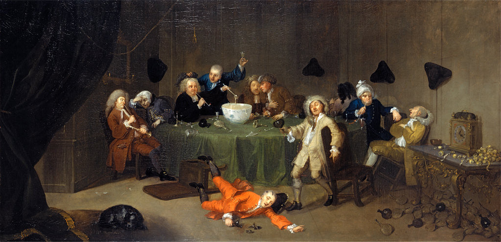 Detail of A Midnight Modern Conversation by William Hogarth